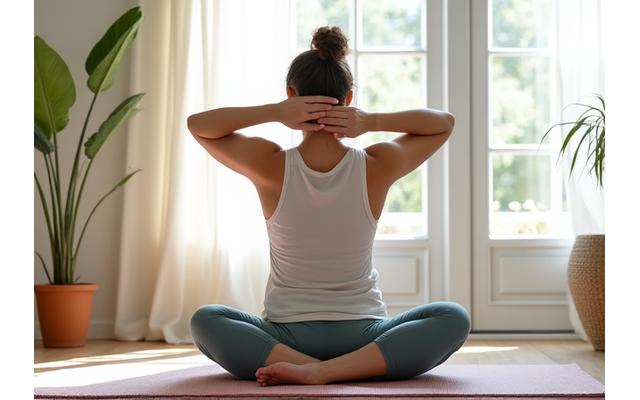 Person stretching gently, illustrating a simple fitness routine