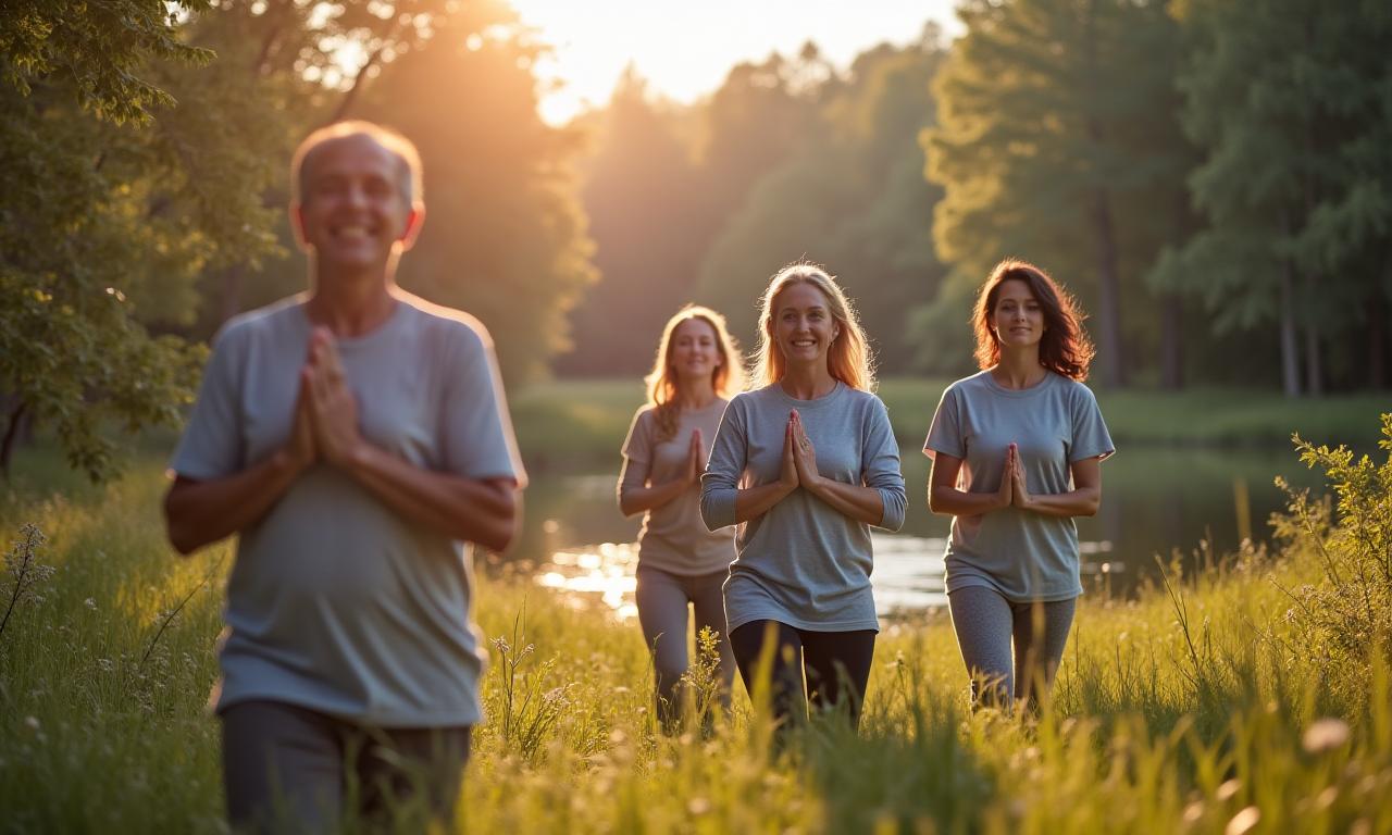 People enjoying an active, healthy lifestyle in nature