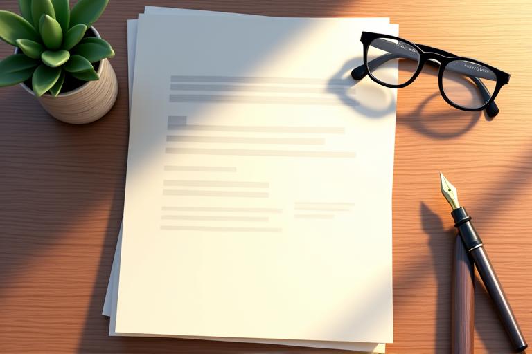Legal document on a desk with a pen and glasses, representing terms and conditions.